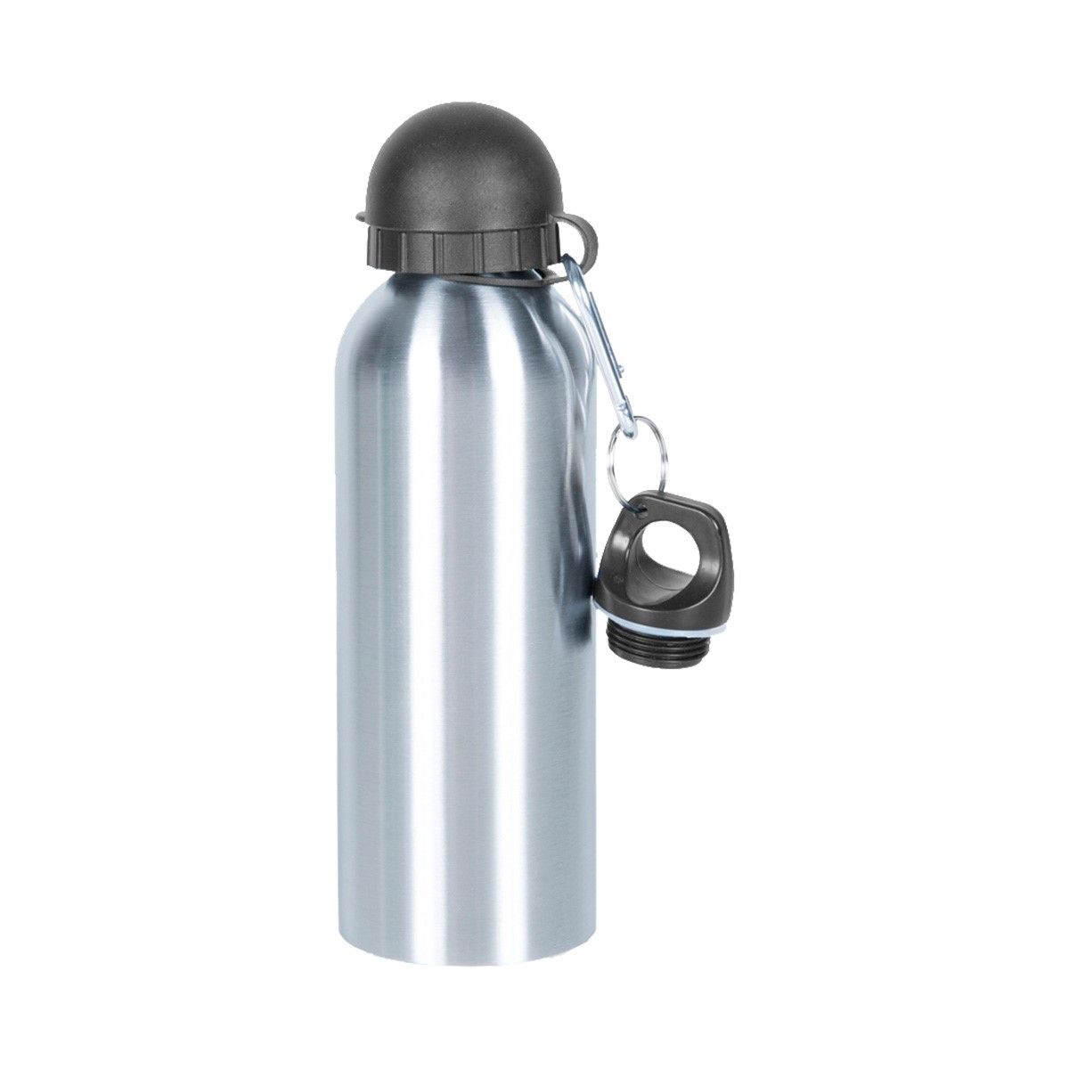 SQUEEZE "INOX PRATA" 500ML C/ BICO E MOSQUETÃO 500ML