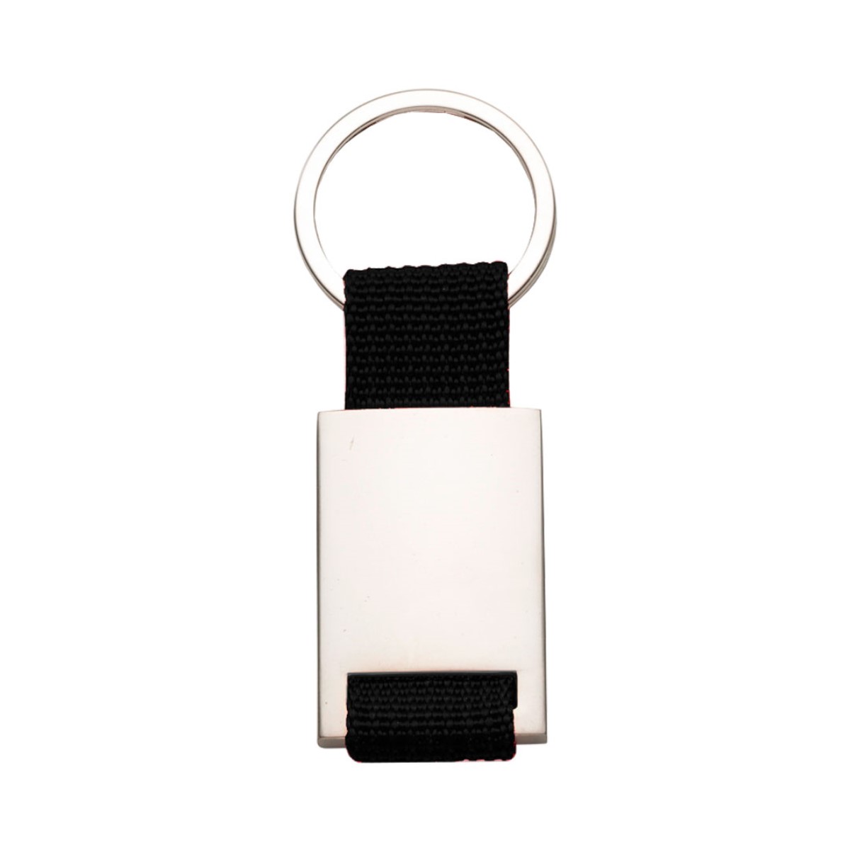 Chaveiro de Metal com Detalhe Colorido Preto em Nylon