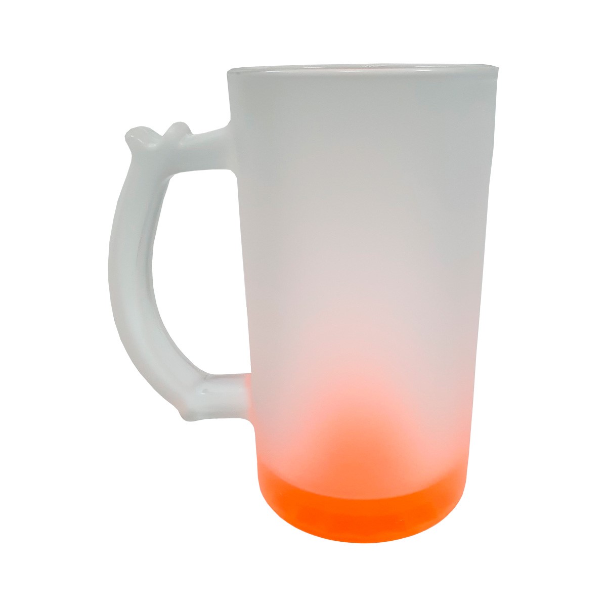 Caneca de Chopp de Vidro Jateado Fundo Laranja