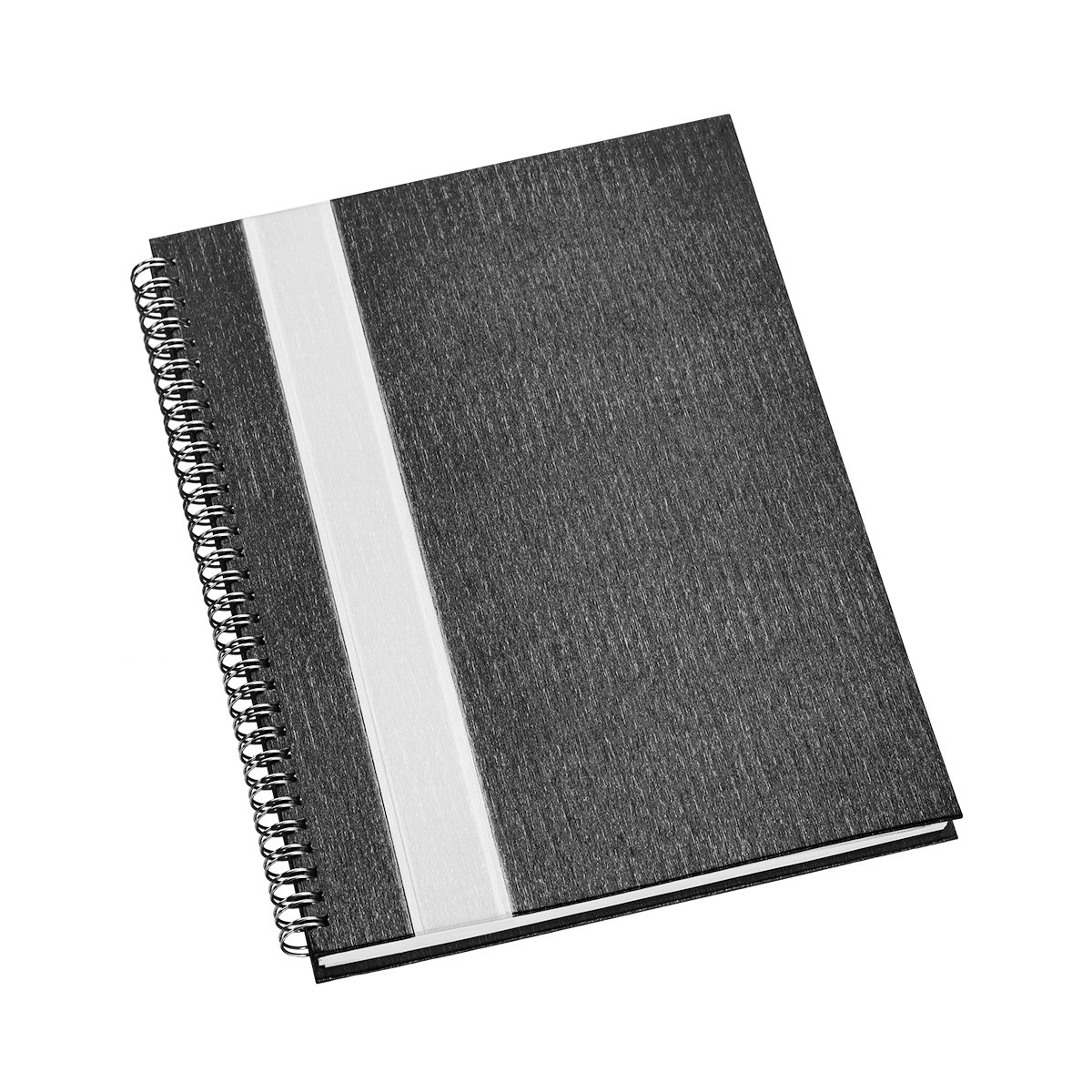 Caderno de Negócios Grande Capa Grafite com Faixa Prata