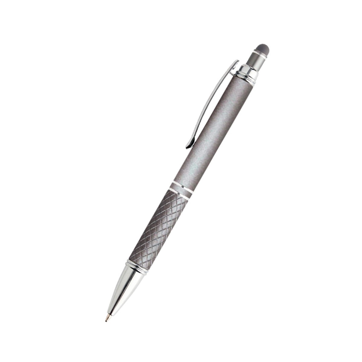 CANETA METAL TOUCH CHUMBO COM PARTE INFERIOR TEXTURIZADA