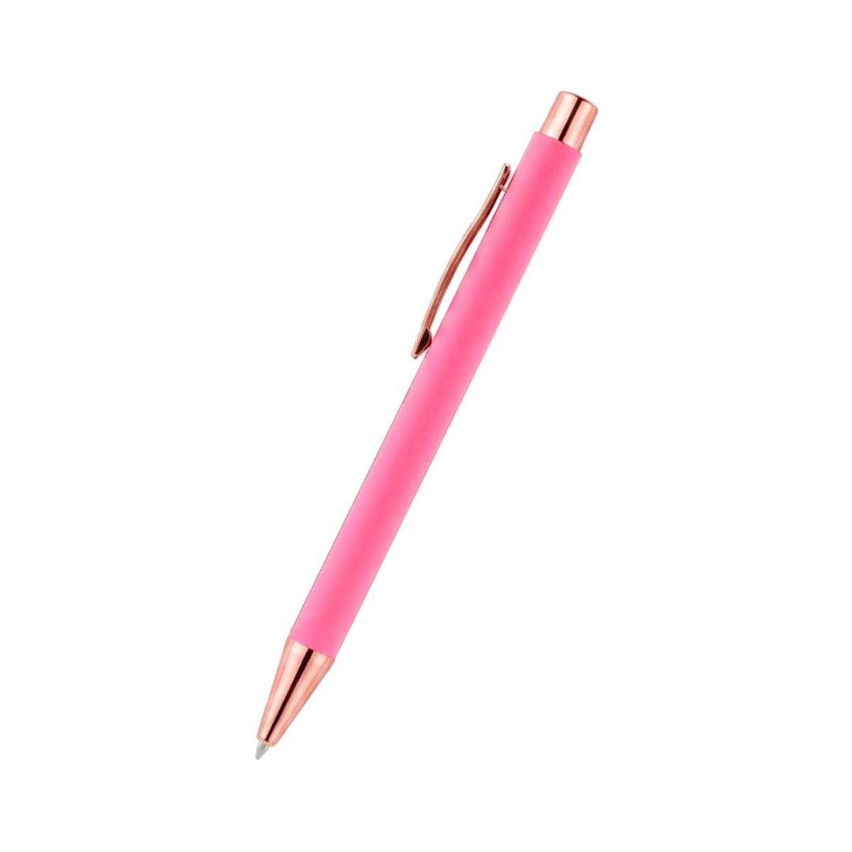 Caneta de Metal Rosa Esferográfica Retrátil 1.0mm