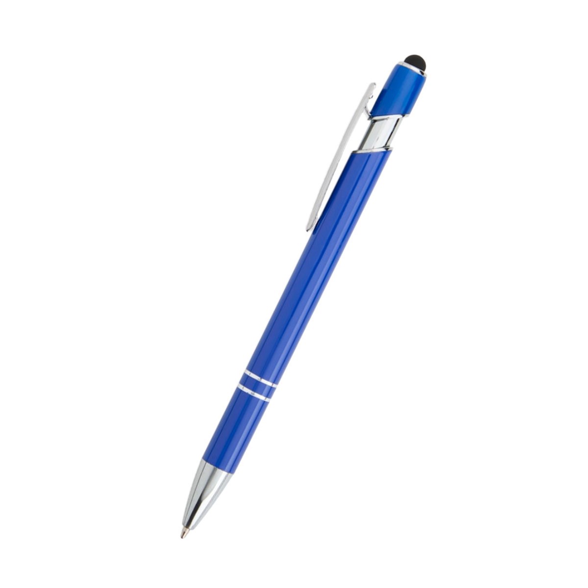 Caneta de Metal c/ Touch  Azul Brilhante com Detalhes Prata
