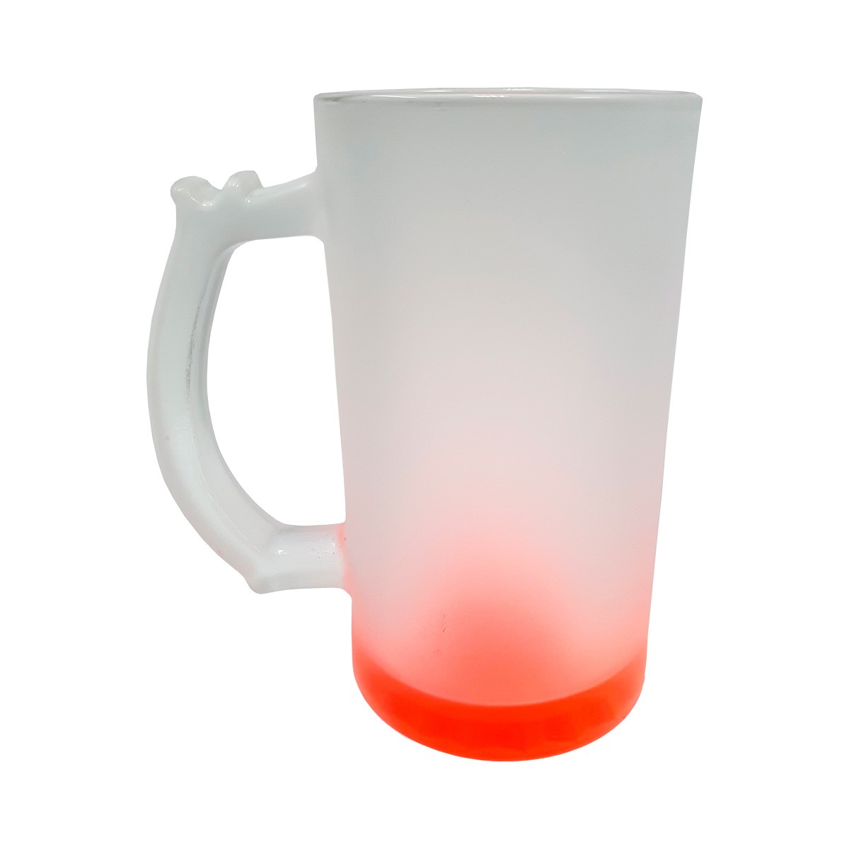 Caneca de Chopp de Vidro Jateado Fundo Vermelho