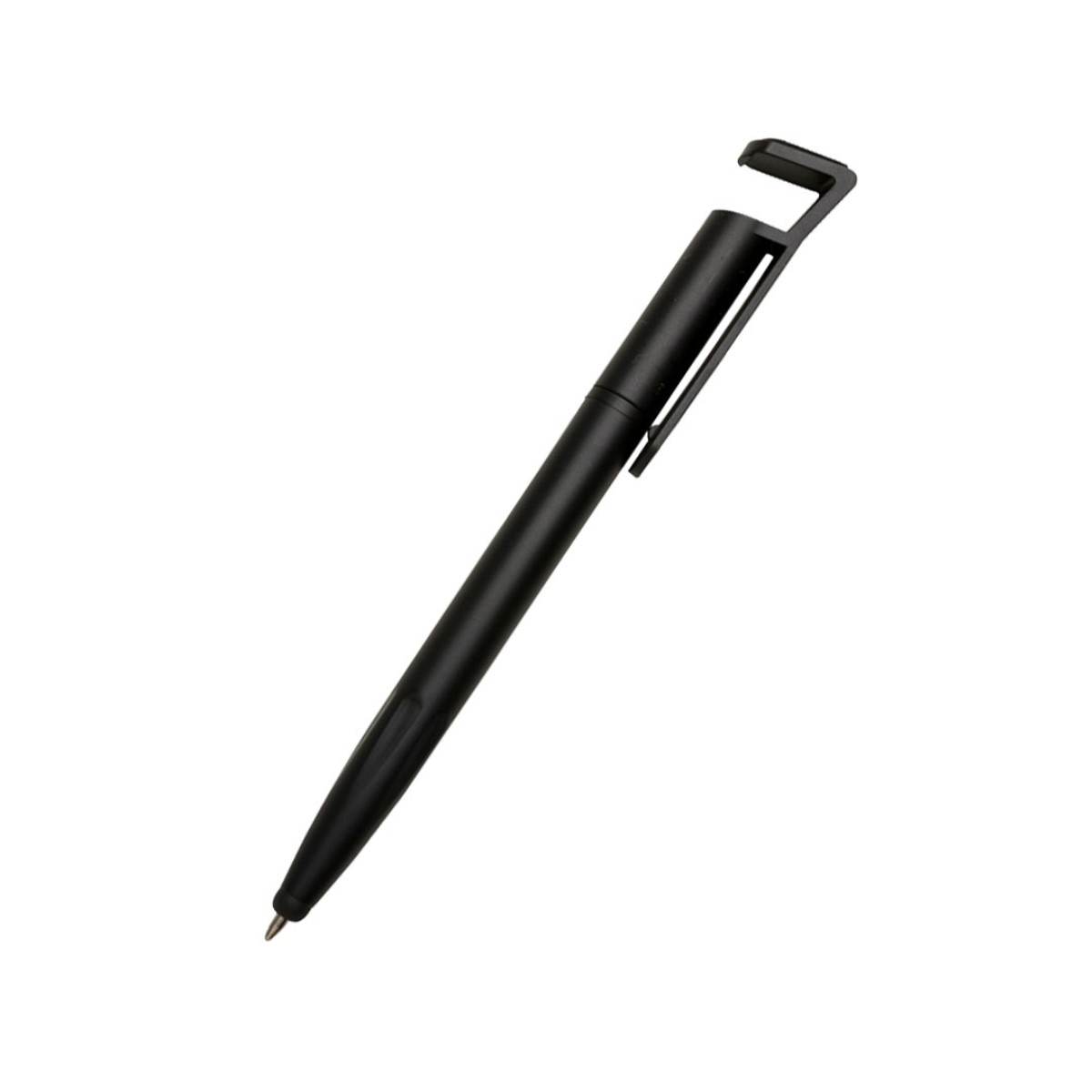CANETA PLÁSTICA TOUCH COM SUPORTE PRETA