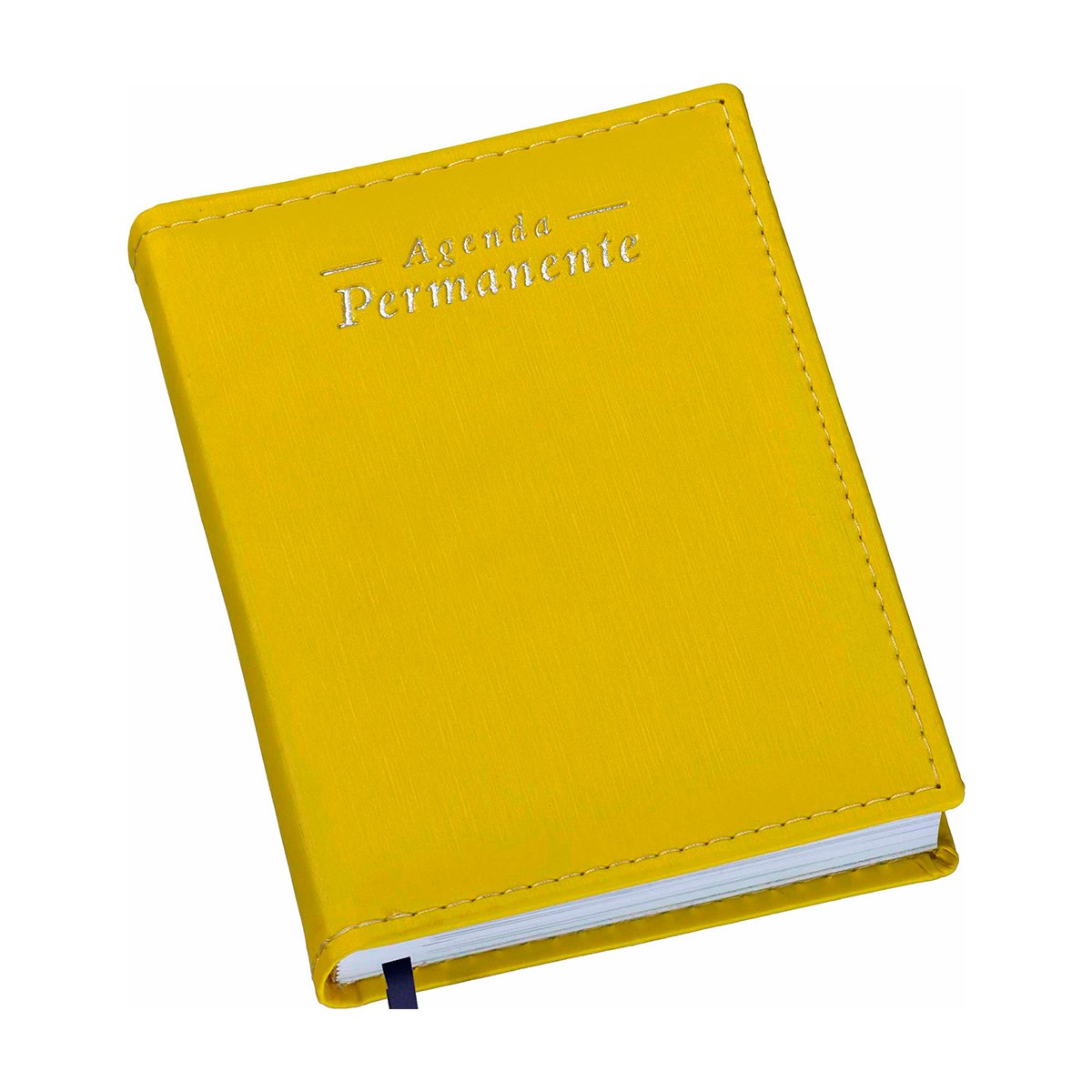 Agenda Compacta Metalizada Lisa Amarela