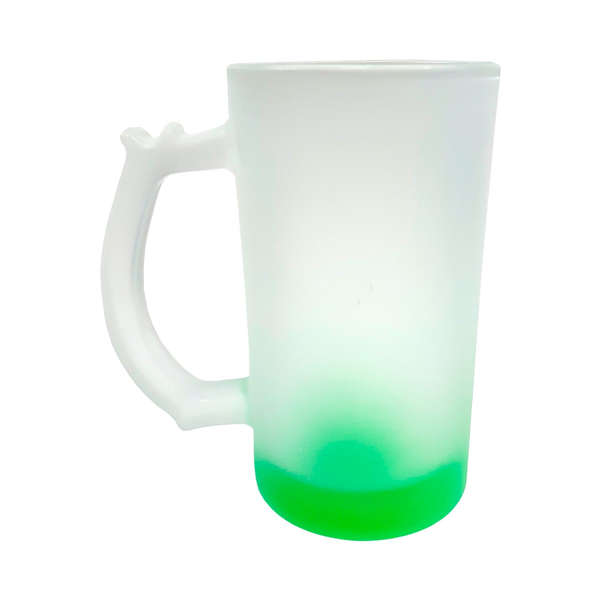 Caneca de Chopp de Vidro Jateado Fundo Verde