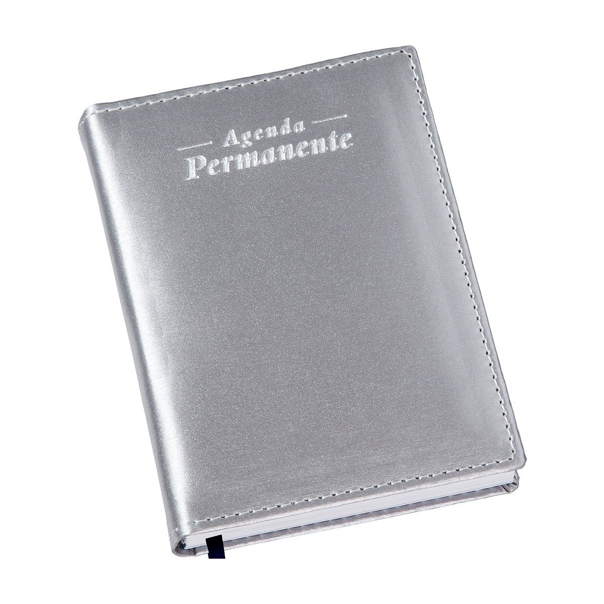 Agenda Compacta Metalizada Lisa Prata