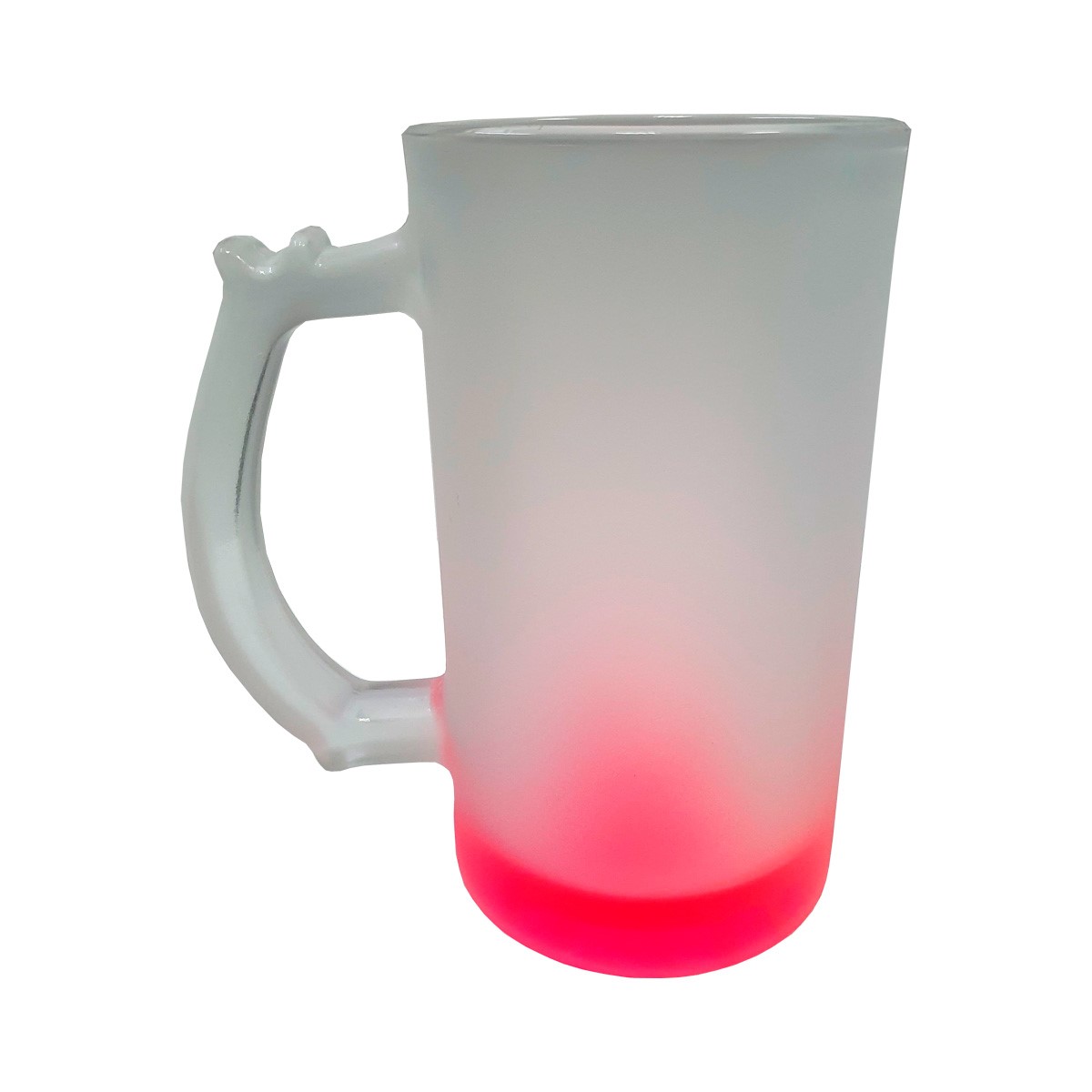 Caneca de Chopp de Vidro Jateado Fundo Pink