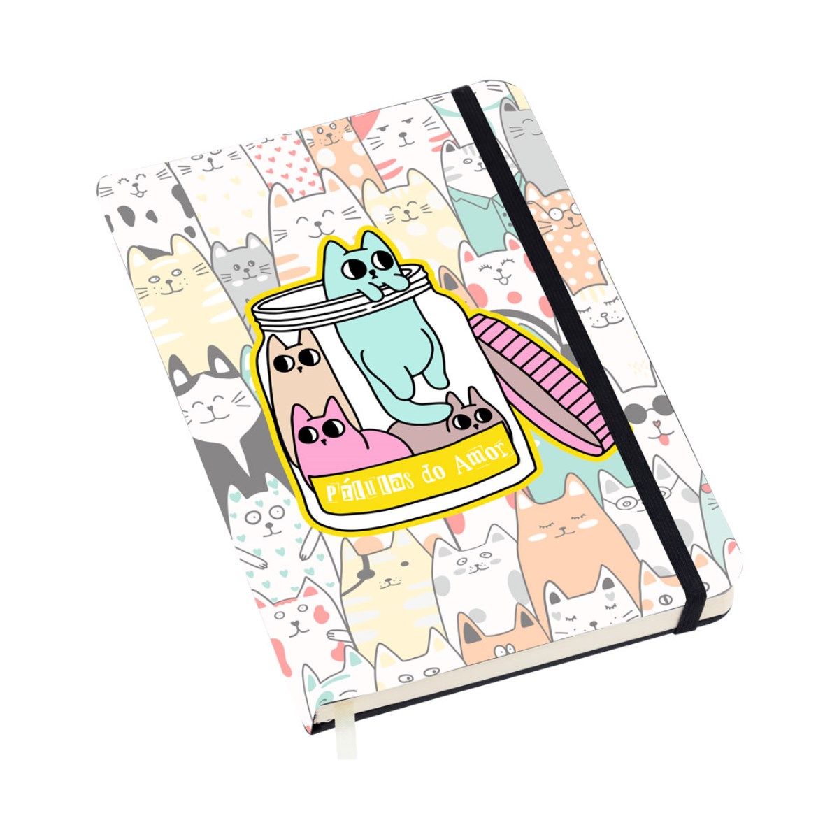 Caderneta Tipo Moleskine Com Pauta Capa Fantasia