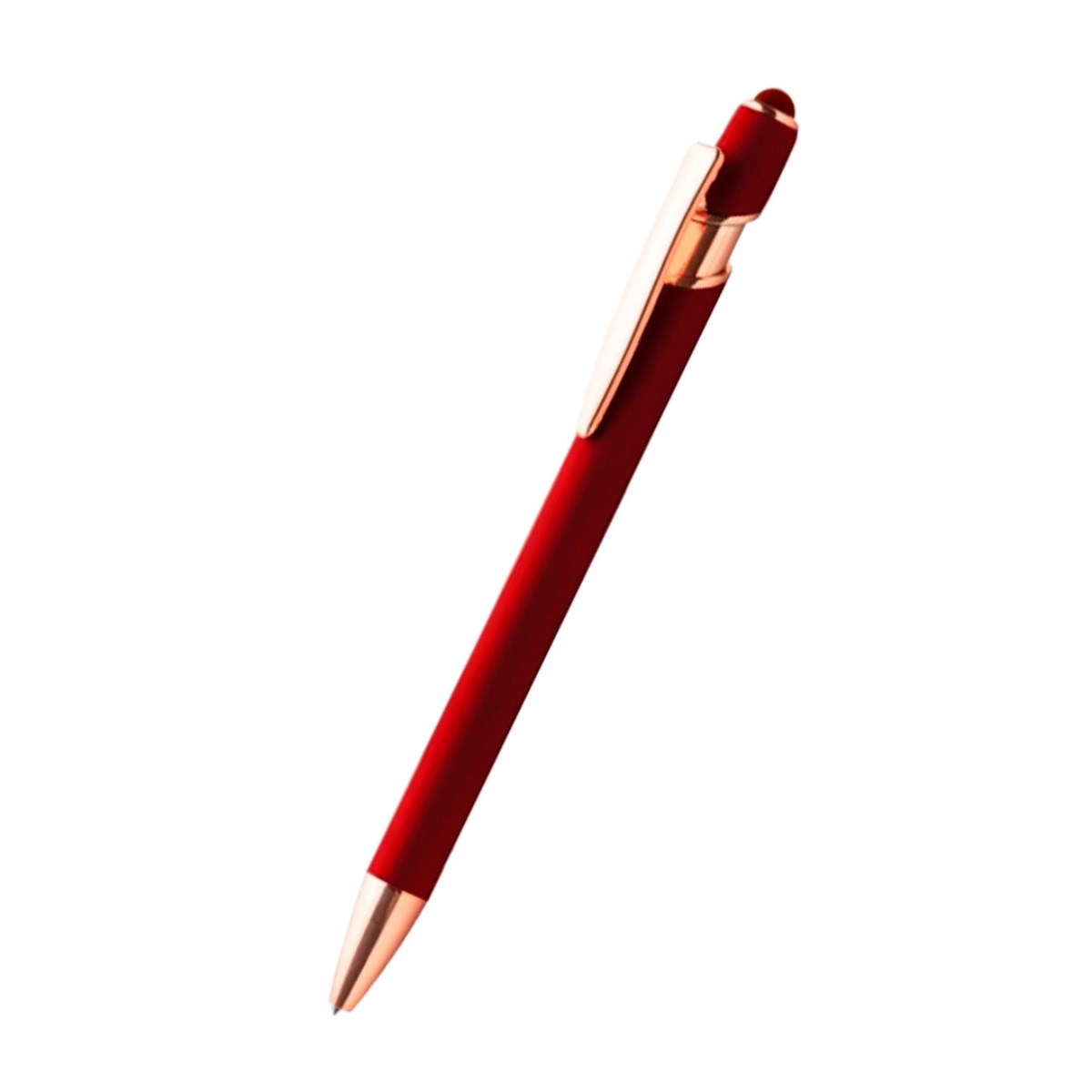 Caneta Metal c/ Touch Vinho com Detalhes Dourado