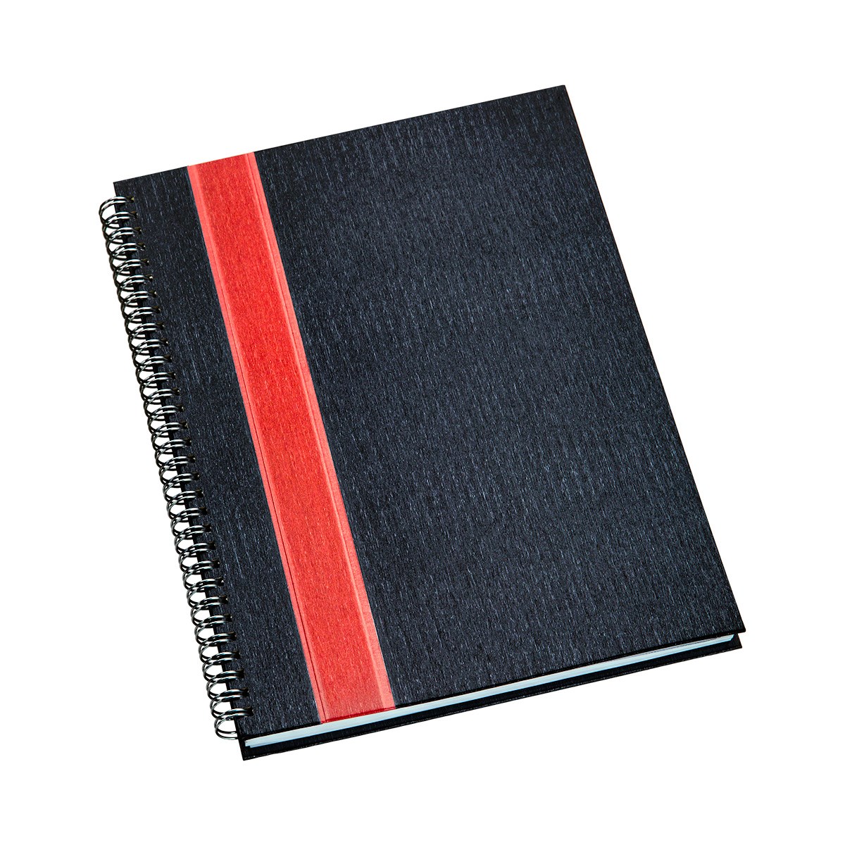 Caderno de Negócios Grande Capa Grafite com Faixa Vermelha