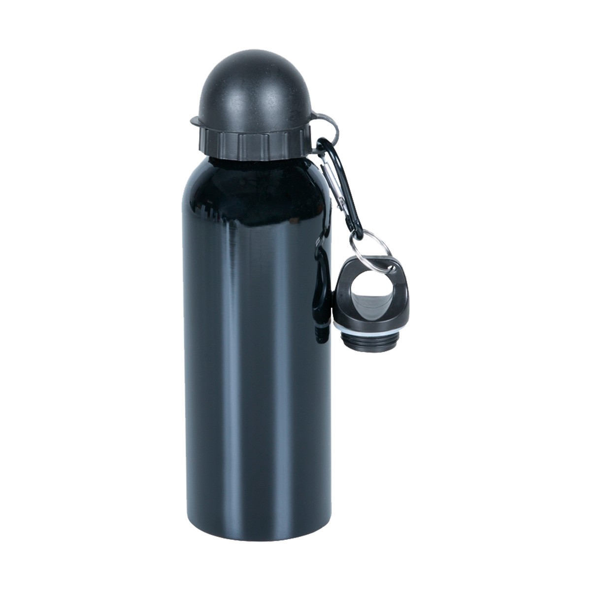 SQUEEZE "INOX PRETO" 500ML C/ BICO E MOSQUETÃO 500ML