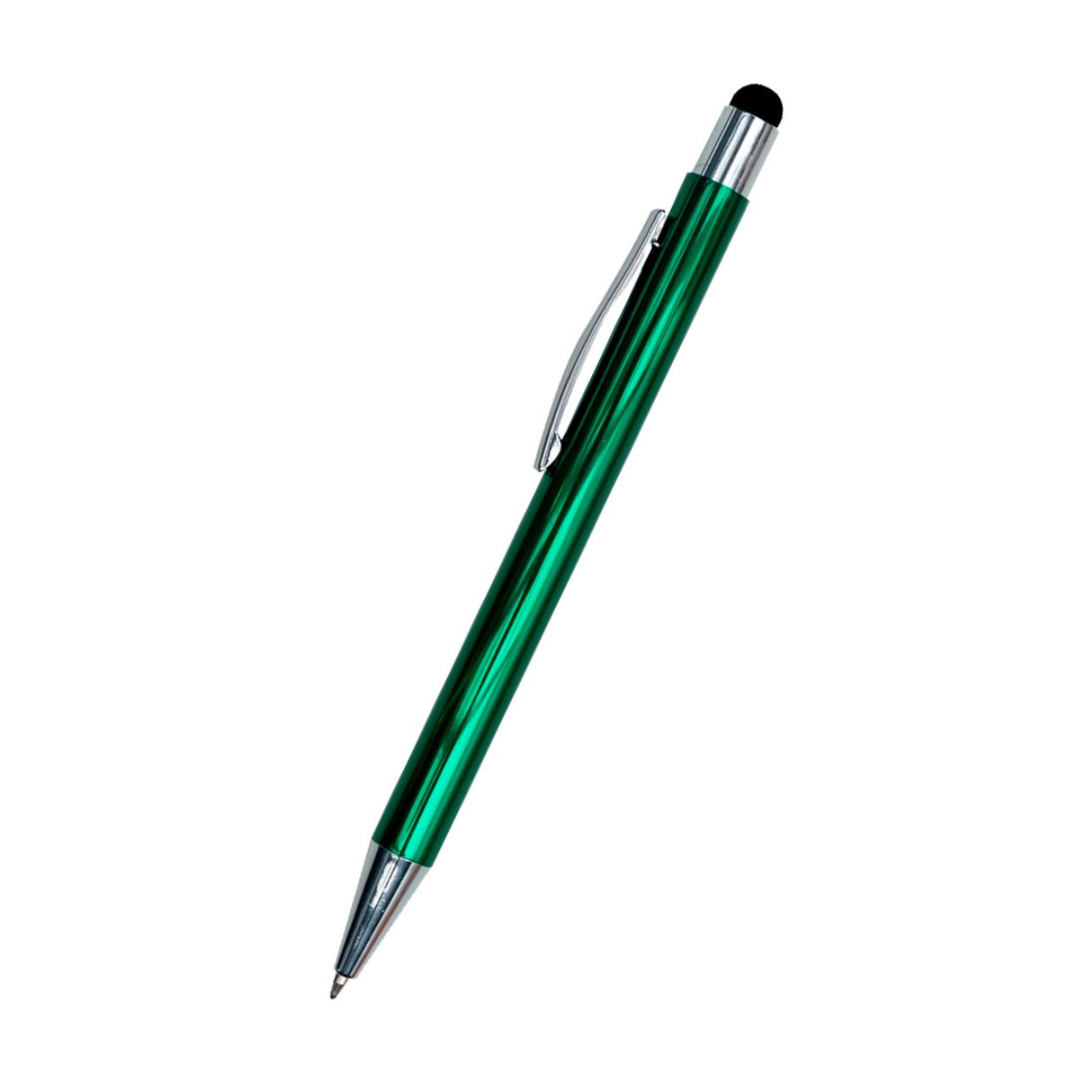 Caneta Metalica VERDE com Touch Screen e Acionamento por Clique