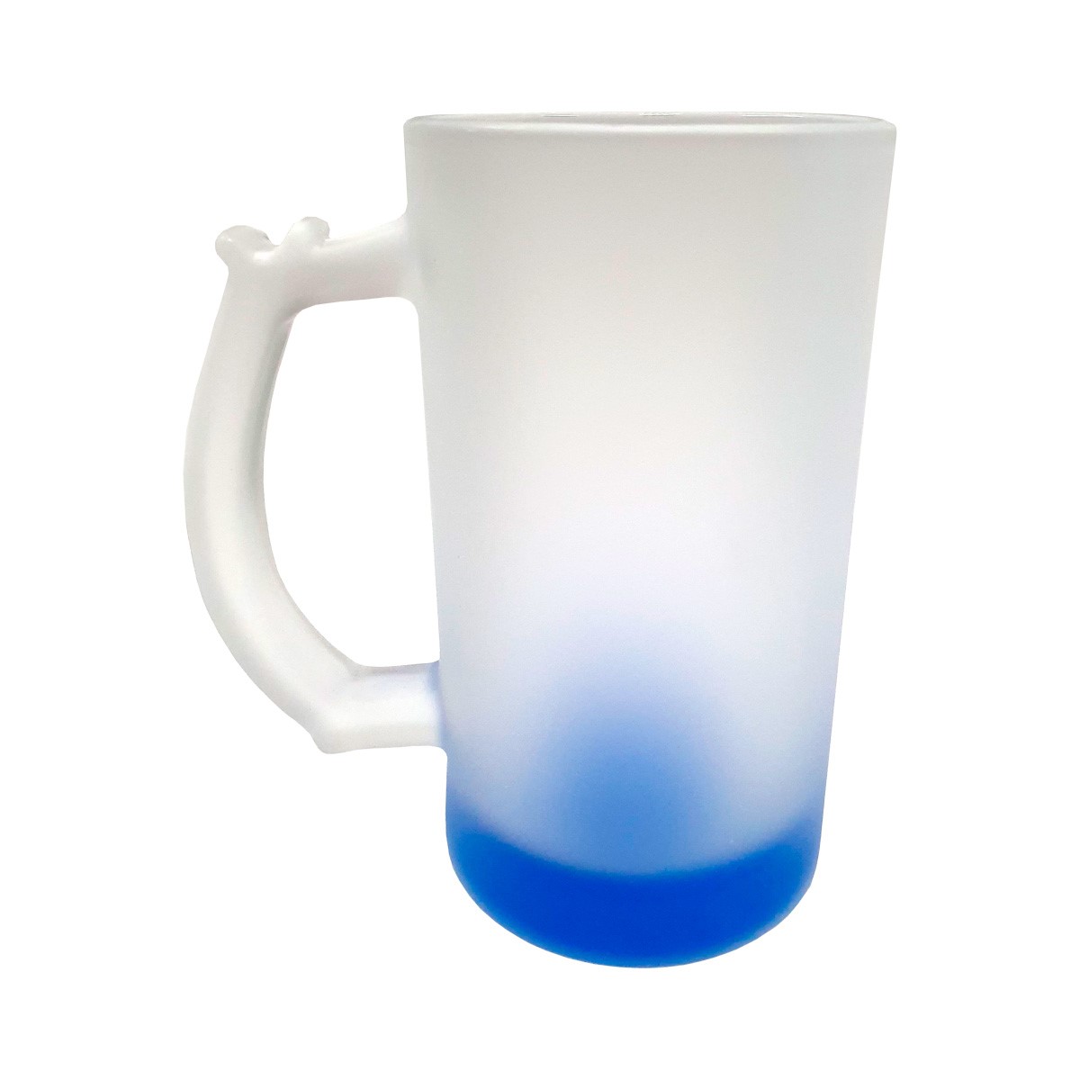 Caneca de Chopp de Vidro Jateado Fundo Azul
