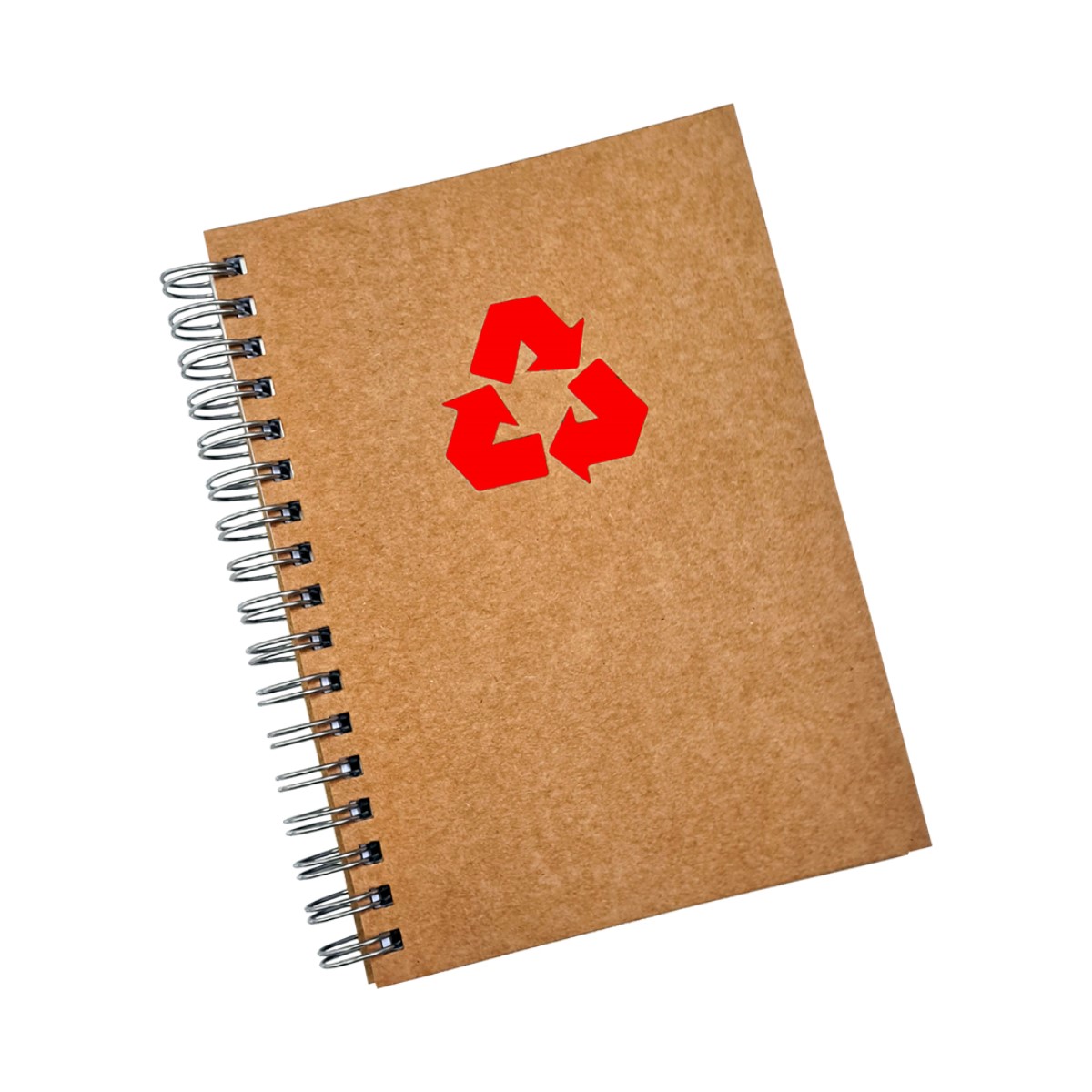 CADERNO KRAFT ECOLÓGICO COM FUNDO VERMELHO