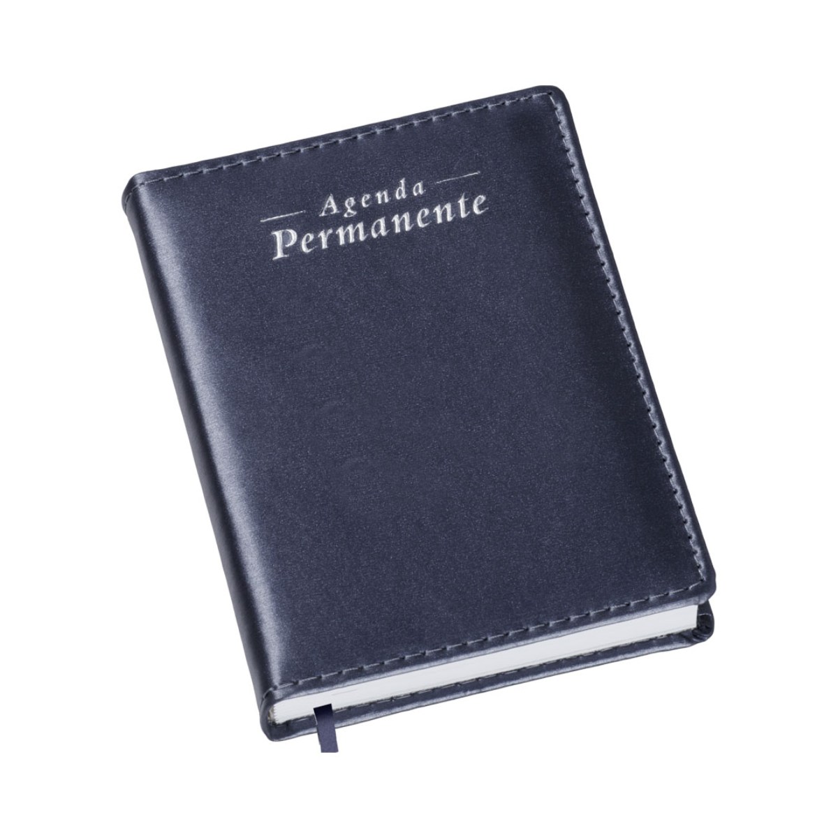 Agenda Compacta Metalizada Lisa Azul