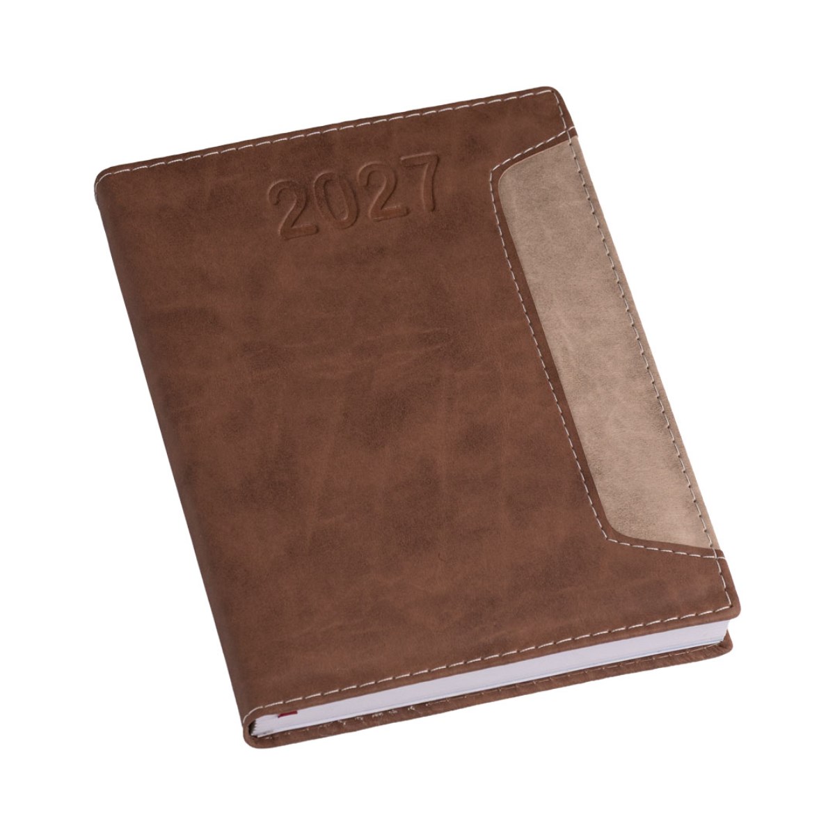 Agenda Estampada Marrom Vertical 