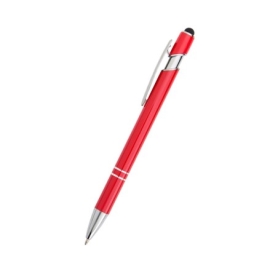 Caneta de Metal c/ Touch  Vermelha Brilhante com Detalhes Prata - 8103 Vermelha