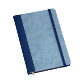 Caderneta Grande tipo MOLESKINE capa c/ Recorte Azul Escuro | Azul Claro com Pauta - LG3735