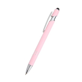 Caneta de Metal c/ Touch  Rosa Claro Brilhante com Detalhes Prata  - 8103 Rosa Claro