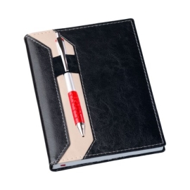 Agenda Clássica com Suporte de Caneta Preta - 205L Permanente