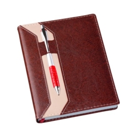 Agenda Clássica com Suporte de Caneta Marrom - 206L Permanente