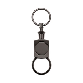 Chaveiro de Metal Executivo com Argola e Mosquetão Giratório - C007