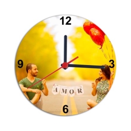 Relógio Redondo MDF Ultra Brilho - LG3421