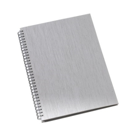>Caderno de Negócios Grande Capa Metalizada Prata