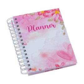 >Planner Feminino Capa Estampada Flores Rosas