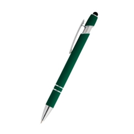 Caneta de Metal c/ Touch Verde Escuro com Detalhes Prata - - 05015B Verde Escuro