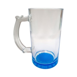 Caneca de Chopp de Vidro Cristal Fundo Azul - LG3438 Azul
