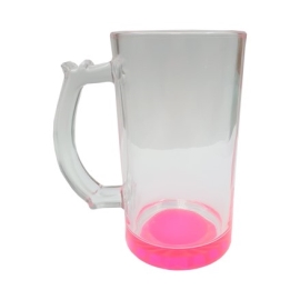 Caneca de Chopp de Vidro Cristal Fundo Pink - LG3448 Pink