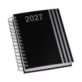 Agenda Wire-o Capa Premium com Faixa Preta com Ano - LG3461