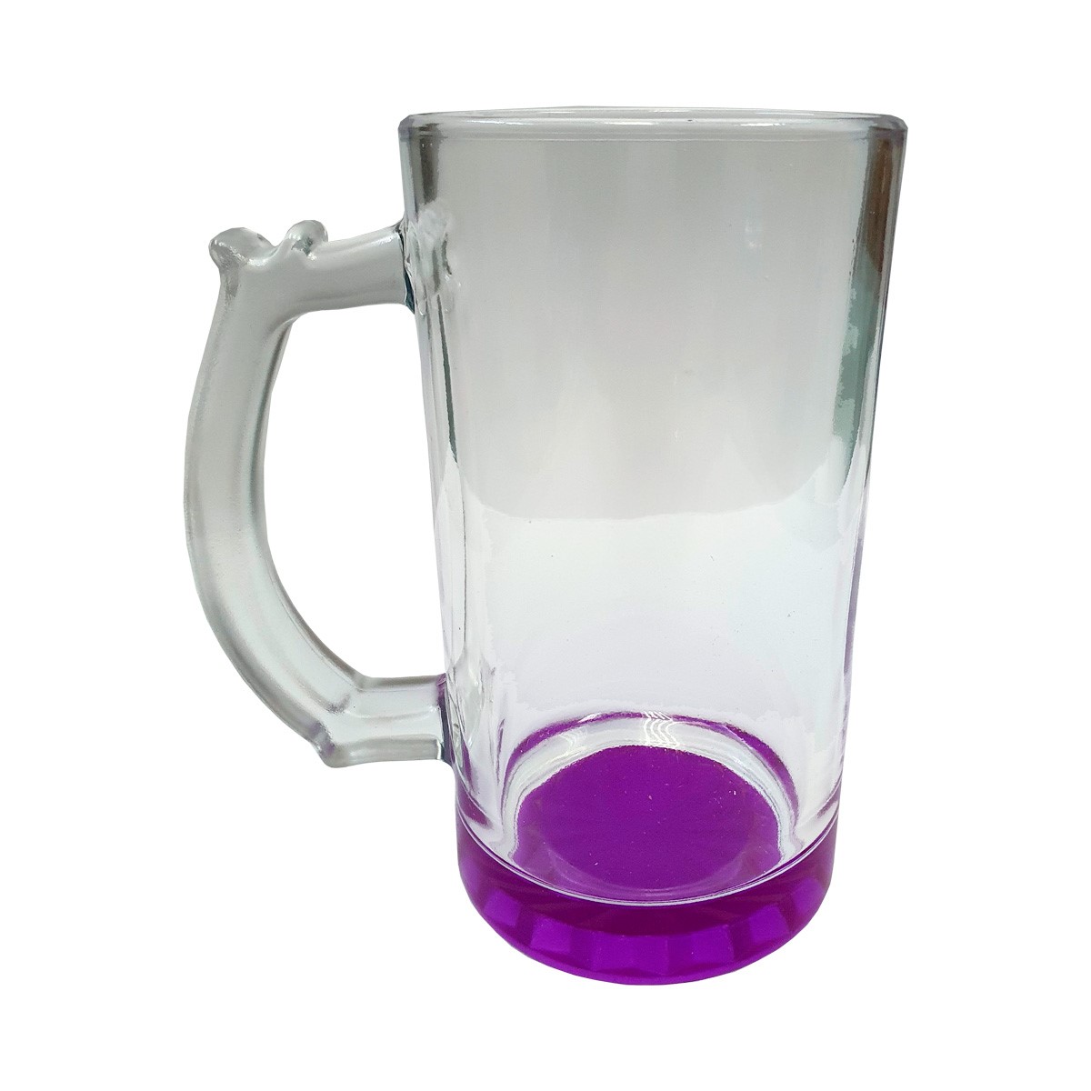 Caneca De Chopp De Vidro Cristal Fundo Roxo Luga Brindes